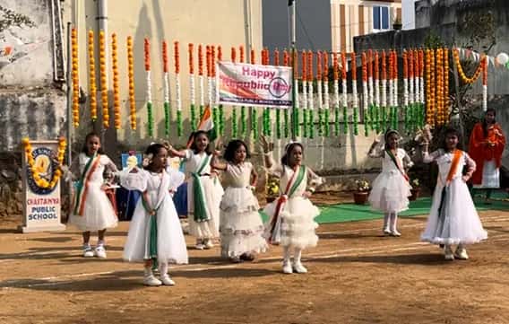 Girls performing a cultural dance