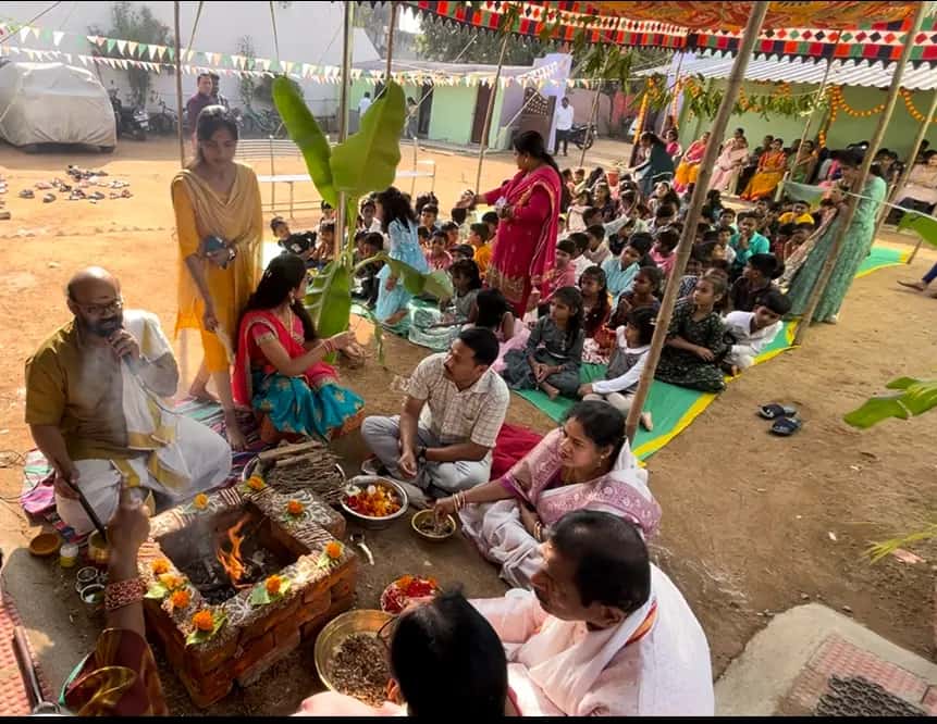 Havan ceremony at the school