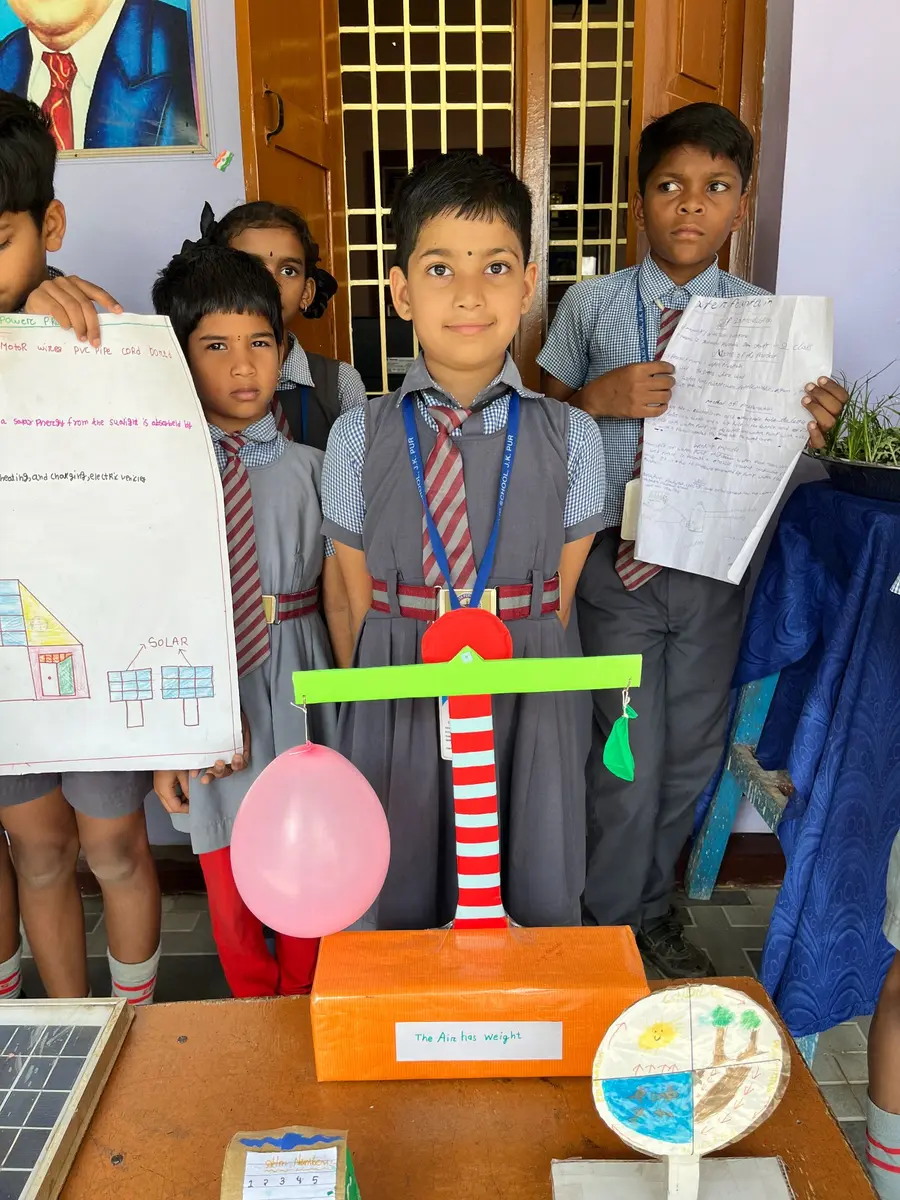 Students presenting at the science exhibition