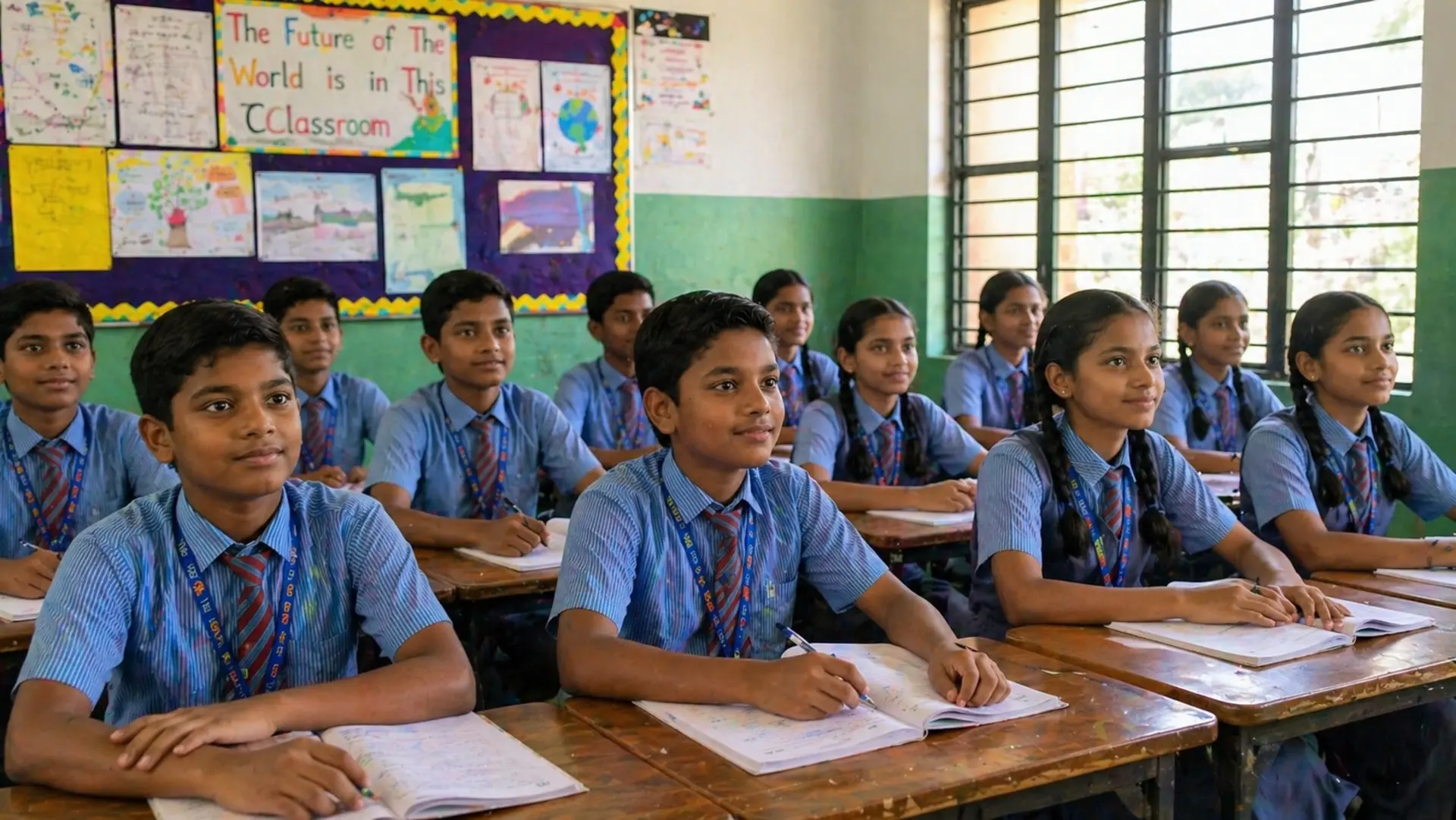 Students of Chaitanya Public School in class